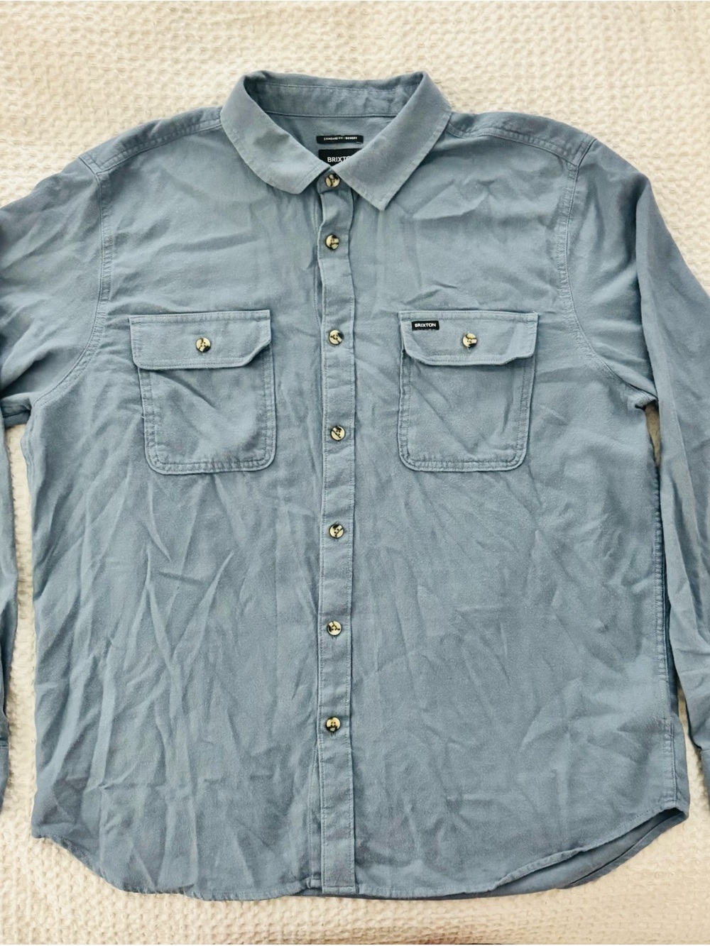 Brixton Men's Slate Blue Long-Sleeve Button-Down Shirt